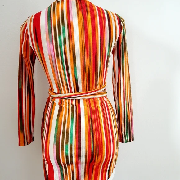 Akira Striped Long Sleeve Muti Color Top. - Picture 7 of 8